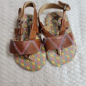 Jessica Brown Kids Sandals with Colorful Pattern